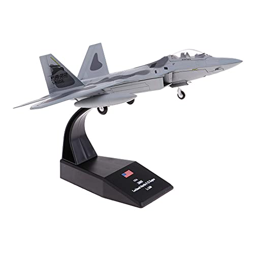 Baoblaze Avión de Combate F-22 Raptor - 2005 - Avión de Metal Fundido a Presión 1: 100, Incluye Soporte de Aleación