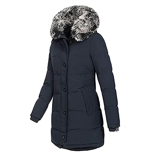 Barato Abrigo Mujer Largos SHOBDW 2021 Rebajas Parka con Capucha Cuello De Piel Abrigo Jacket Espesar Elegante Parkas a Prueba de Viento con Cremallera Invierno Mujer Venta Descuento(A,M)