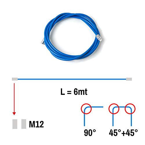 BARETTO Kit de limpieza para estufa de pellet - Extensión de 6 metros, curva máxima de 90 ° - 2 cepillos de nailon de 80 mm (1 Estándar y 1 Flex)