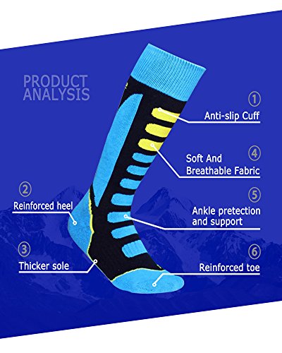 Barrageon Calcetines de Esquí de Invierno Térmico Calientes para Snowboard, Ciclismo, Trekking, Calcetine Deportes Control de Humedad Anti-Odor Anti-Bacteriano para Hombres Mujers