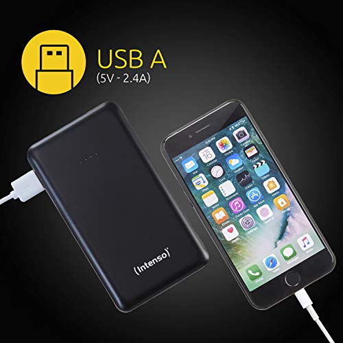 Batería Externa Intenso Power Bank S10000-C, Batería Externa con Cable Type C Integrado, (10000mAh, para Smartphones, Tabletas y más), Negro