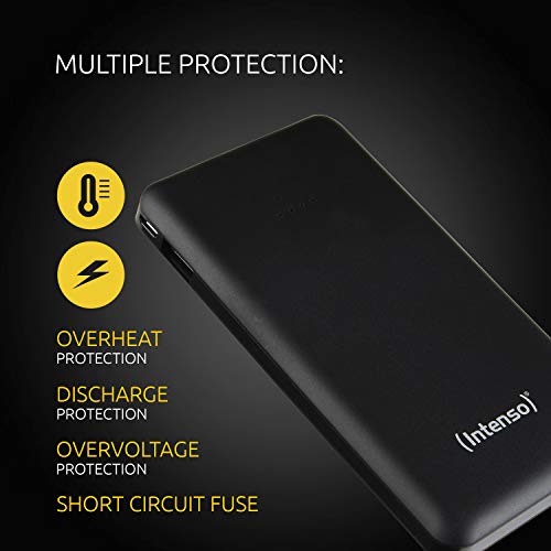 Batería Externa Intenso Power Bank S10000-C, Batería Externa con Cable Type C Integrado, (10000mAh, para Smartphones, Tabletas y más), Negro