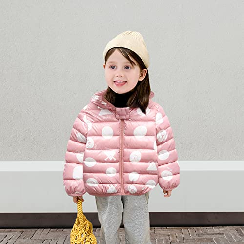 Bebé Chaqueta Invierno, Niños Niñas Abrigo con Capucha Traje de Nieve Manga Larga Outfits Calentar Warmer Regalos Ropa 1-2 años,Rosa