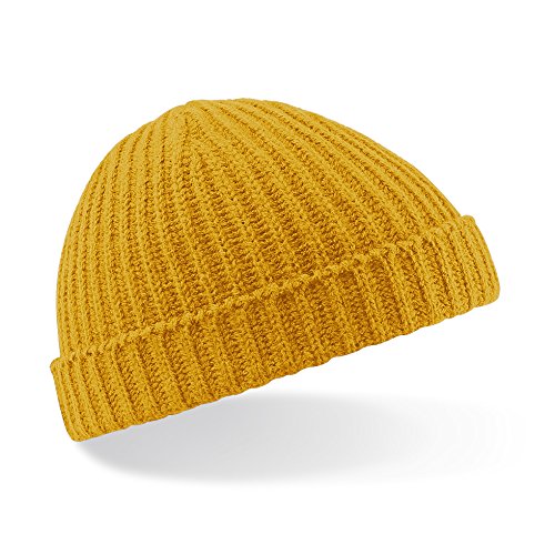 Beechfield Retro Trawler Winter Beanie Hat Gorra de béisbol, Negro, Talla única Unisex Adulto