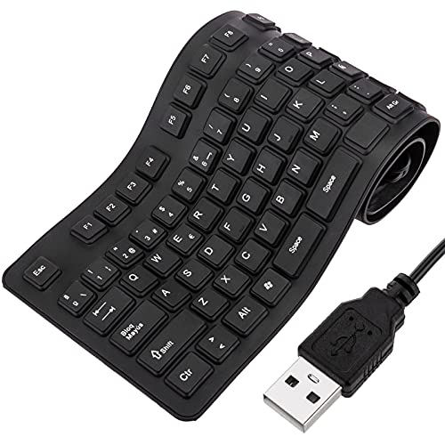 BeMatik - Teclado Flexible USB de 109 Teclas y Negro