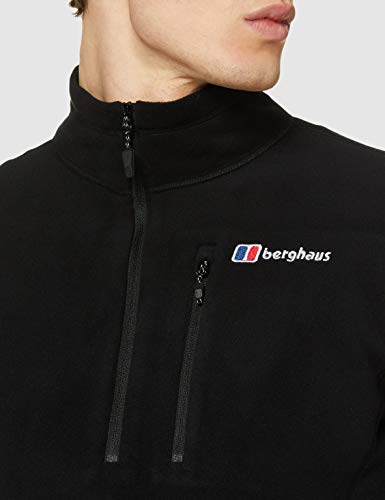 Berghaus Prism Micro Polartec 1/2 Zip Parte Superior de Forro Polar, Hombre, Black / Black, XL