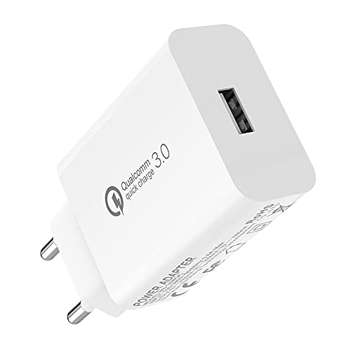 BERLS 18W Cargador USB Carga Rápida para Xiaomi Poco X3 Pro Redmi 9 10 8 Samsung S10 S9 A21 A51 Huawei Tablet, Quick Charge para Android Smartphones Blackview A60 A70 Doogee X95 Pro Nokia