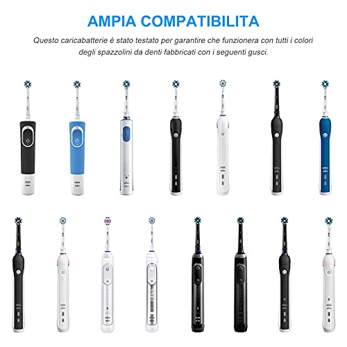 BERLS Cargador Cepillo Oral-B de Vitality, Pro/Pro 2/Pro 3, Genius, TriZone, Junior, Smart Series 3757 para Braun Cepillo de Dientes Eléctrico y Kids Cepillos Electricos, IPX7 Impermeable