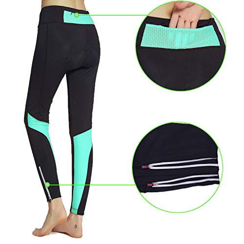 beroy Ciclismo Medias Mujer Largo Ciclismo Pantalones Legging Bicicleta con 4D Gel acolchado Compresión Alta Densidad Transpirable