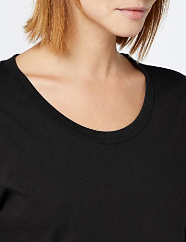 Berydale Camiseta de manga larga con cuello redondo de 100 % algodón, Mujeres, Negro (paquete de 3), L