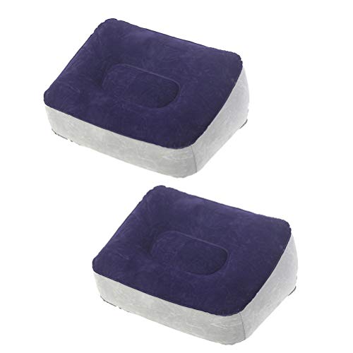 BESPORTBLE 2 UNIDS Pies Inflables Resto Almohada Cojín Reposapiés Apoyo Almohada para Oficina de Viajes Coche Camping Avión de Pie Masaje de Taburete Cojín