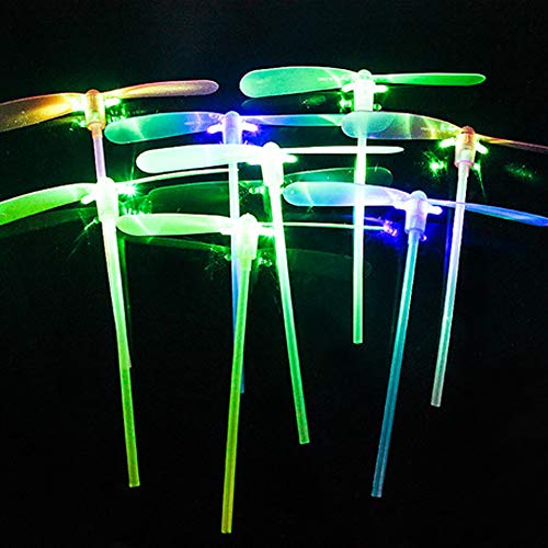 BESTTY Arrow Rocket Copters.25 Pcs Helicóptero Noche Volando Juguete - Elastic Powered Sling Shot Heli.Las Flechas de la fricción para atrapar el helicóptero