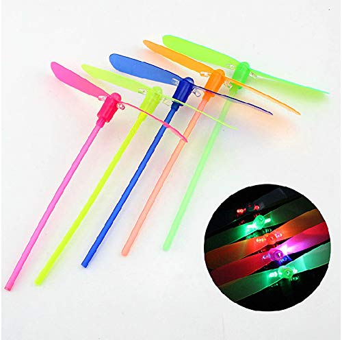 BESTTY Arrow Rocket Copters.25 Pcs Helicóptero Noche Volando Juguete - Elastic Powered Sling Shot Heli.Las Flechas de la fricción para atrapar el helicóptero