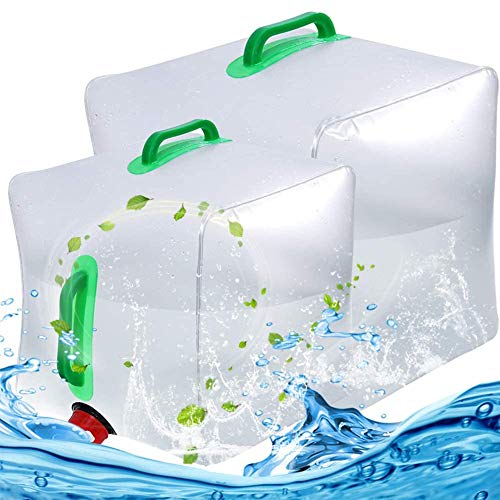 BESTZY Bidón de Agua Plegable Depósito de Agua Contenedores de Agua, Plegable y Flexible envases para Uso en Exteriores barbacoas acampadas Senderismo Escalada (10L+20L)