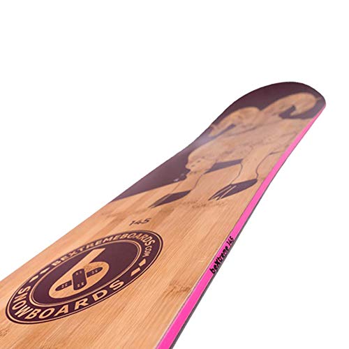 Bextreme Tabla Snowboard Mujer/Chica/niño Spark 145cm. Eco-Board Hecha de Bambu, Haya y álamo. Snow All Mountain polivalente para Freestyle y Freeride (Sin Fijaciones)