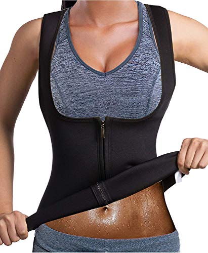 Bingrong Chaleco Neopreno Sauna Mujer Fajas Reductoras Mujer Compresion Sudoración para Deporte Fitness