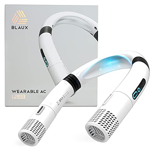 BLAUX Wearable AC – Aire acondicionado portátil y mini ventilador | Ventilador cervical móvil | Aire acondicionado portátil | Ventilador de cuello colgante portátil | Ventilador de cuello colgante