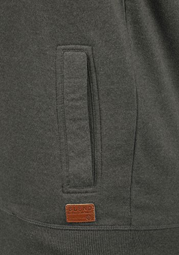 BLEND Alio Chaqueta Sudadera Jersey con Capucha con Cremallera con Forro Polar Suave Al Tacto, tamaño:L, Color:Pewter Mix (70817)