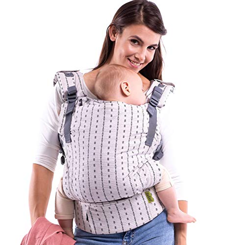 Boba X Mochila Portabebés Evolutiva, Ergonómica y Adaptable con Tejido Ajustable hasta los 20 Kg con Capucha Ajustable y Extensiones de Asiento, 100% Algodón (Yucca)