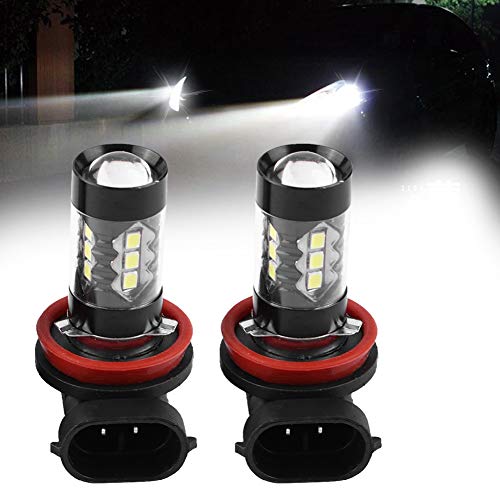 Bombillas LED H8 H11 Xtreme Super Bright 6000K | 2 piezas H11 H8 12V-24V 80W Coche de alta potencia LED brillante Bombillas de luz diurna antiniebla