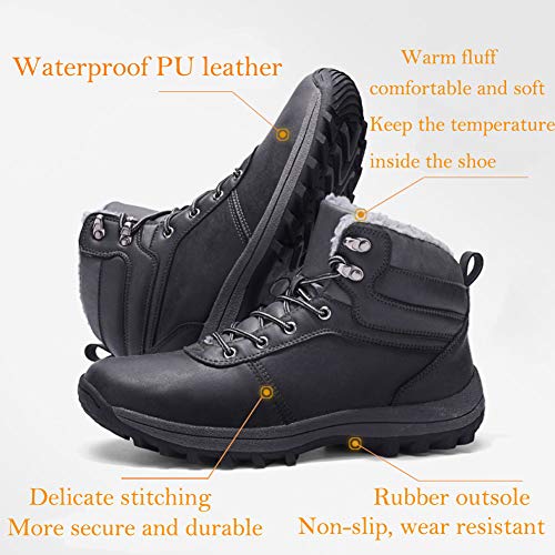 Botas de Nieve Hombre Impermeable Botas de Invierno Antideslizante Calientes Botines Sneakers Marrón 46