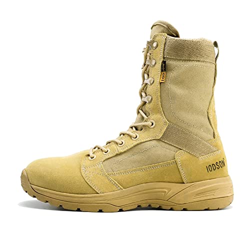 Botas tácticas Militares de Hombre Ultraligero, Tan Botas Jungle Combat, Zapatos de Trabajo y Seguridad (41 EU, Beige)