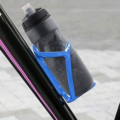 Botella de agua para bicicleta de montaña, para exteriores, para bicicleta, aislamiento térmico de doble capa, resistente al hielo, aislamiento térmico a prueba de fugas, sin BPA (negro)