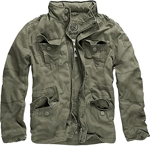 Brandit Britannia Chaqueta, Grün (Oliv 1), Small para Hombre