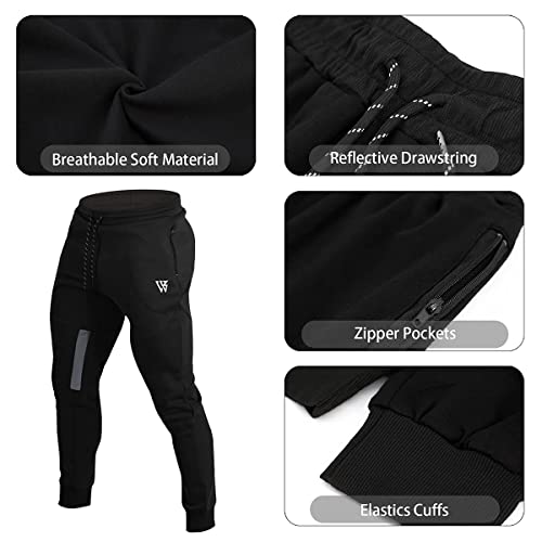 BROKIG Pantalones de Chándal de Gimnasio para Hombre Joggers Chándal Vertex para Jogging Pantalones para Correr con Bolsillos Negro XL