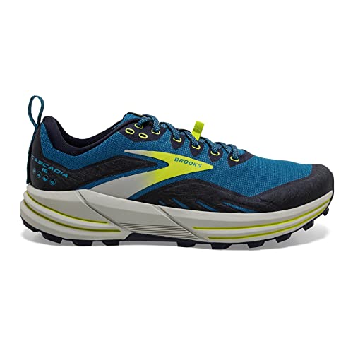 Brooks Cascadia 16, Zapatillas para Correr Hombre, Mykonos Blue Peacoat Lime, 44 EU