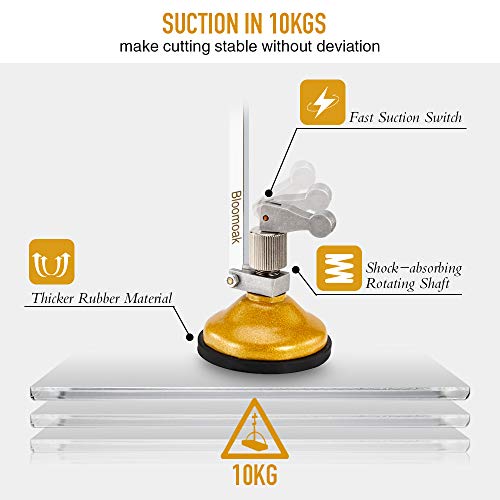 Brújula Heavy Duty Circular Glass Cutter con perilla redonda Manija y ventosa ajustable Diamond Glass Cutter Tool Set 60cm