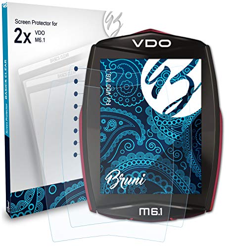 Bruni Película Protectora para VDO M6.1 Protector Película, Claro Lámina Protectora (2X)