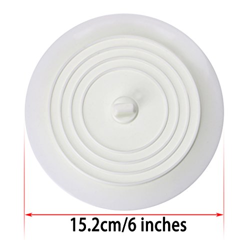 BTSKY - Tapón de goma de silicona universal para fregadero de cocina, bañera o bañera, 2 unidades, 15,2 cm, tapón de drenaje de silicona para viaje