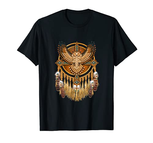 Búho de arte tribal nativo americano, búho místico Camiseta