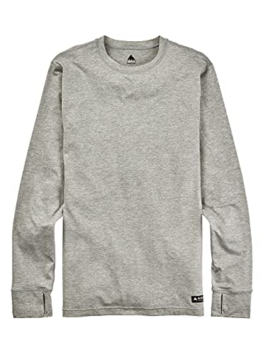 Burton Midweight Crew Camiseta, Gris Heather, 50 para Hombre