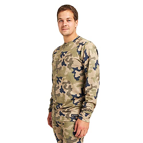 Burton Midweight Crew Camiseta, Martini Olive Terra Camo, 46 para Hombre