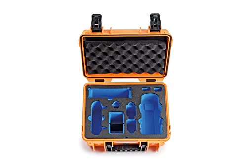 B&W Outdoor Cases Tipo 3000 Orange con dji Mavic Air 2 Inlay Maleta para dji Mavic Air 2 o dji Mavic Air 2 Fly More Combo, hasta 5 baterías.