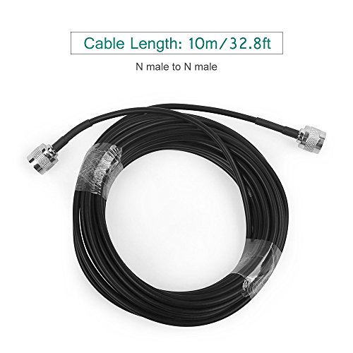 Cable Flexible Coaxial RG58 Extension 10 Metros con Conectores N Macho a N Macho Flexible Negro para Amplificador Móvil Repetidor de señal del Teléfono Celular