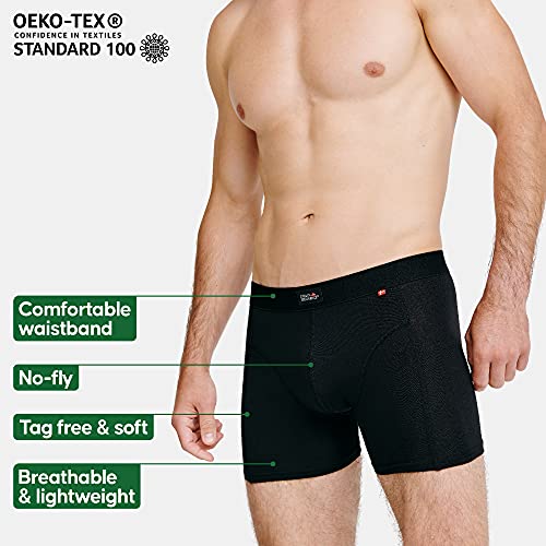 Calzoncillos Bóxers de Algodón para Hombre, Ropa Interior, Elásticos, Ultrasuaves, Comodidad Superior, Corte Clásico, Ajustados, Multipack, Pack de 3 (Multicolor: Negro, Azul Marino, Gris, XXX-Large)