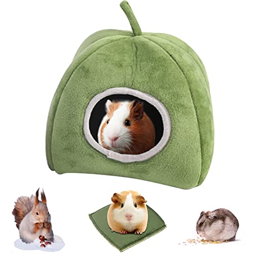 Cama de Hamster Cama para Conejos Cama para Conejillos de Indias Cama Huron Cama Felpa Hamster Nido de Hámster Casa de Invierno de Pequeño Animales para Mascotas Ardilla Hurones Ratas Erizos(Verde)