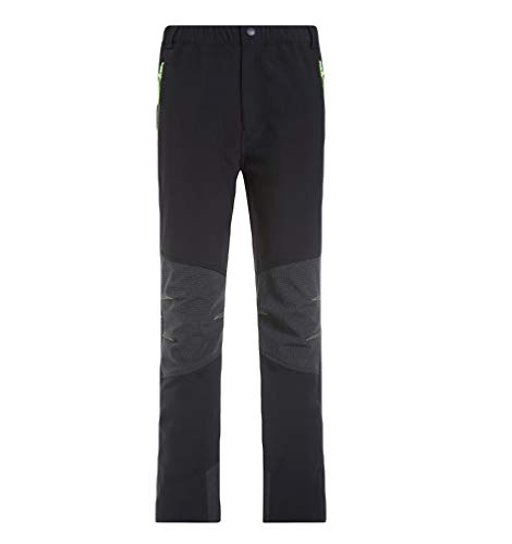 CAMLAKEE Pantalones Montaña Invierno Niño Niña - Pantalones Trekking Softshell Impermeables - Pantalones de Escalada Senderismo, Negro, XXL