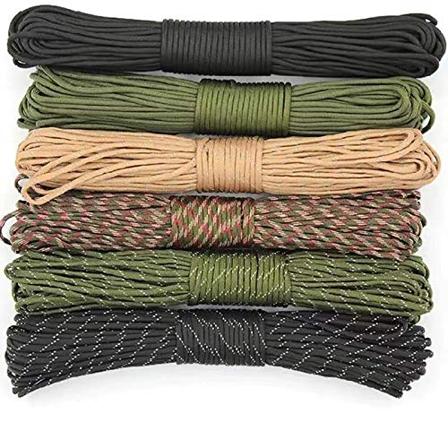 CAMPA DE CAMPING 20m 30m 4 tamaño DIA.Parachute Cord Lanyard Rope Mil Spec Type III 7 Strand Escalada Camping Survival Cuerda Senderismo Tendedero Cuerda de senderismo ( Color : 6 , Length(m) : 15M )