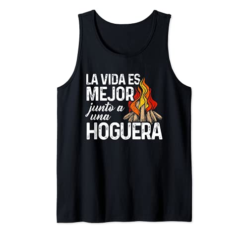 Campista La Vida Es Mejor Junto A Una Hoguera Naturaleza Camiseta sin Mangas