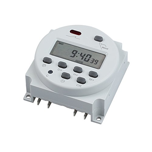 CAMWAY Temporizador 12v Programador Amanecer Anochecer de Led de 16 Programas Programable Digital para Enchufe Eléctrico Interruptor Programable Control Digital Inteligente