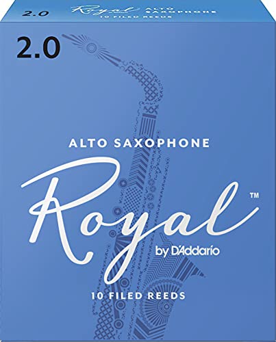 Cañas para saxo alto Rico Royal, resistencia de 2.0, paquete de 10