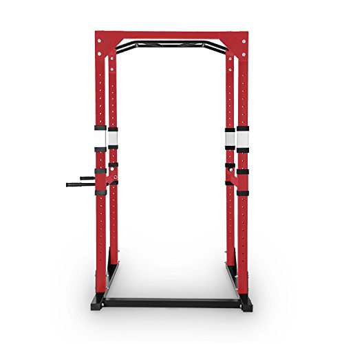 CAPITAL SPORTS Tremendour - Power Rack, Jaula de musculación, Gimnasio en casa, Cable de tracción, Pesos, Agarre múltiple, dominadas, Flexiones, Brazos, piernas, Press banca, Rojo