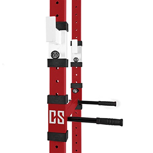 CAPITAL SPORTS Tremendour - Power Rack, Jaula de musculación, Gimnasio en casa, Cable de tracción, Pesos, Agarre múltiple, dominadas, Flexiones, Brazos, piernas, Press banca, Rojo