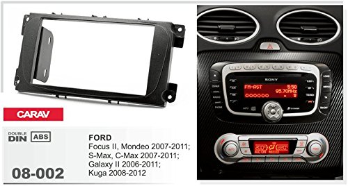 CARAV Marco de radio de coche doble DIN 08-002 para Focus II, Mondeo, S-Max, C-Max, Galaxy II, Kuga