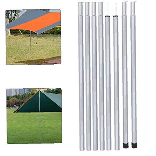 Carpa Varillas Postes De Soporte Ajustable Conjunto 2m Plegable Ligero Kit Para Acampar Al Aire Libre Lona Toldos Los Refugios De Plata 8 Nudos 2pcs Tiendas De Campaña Para Acampar