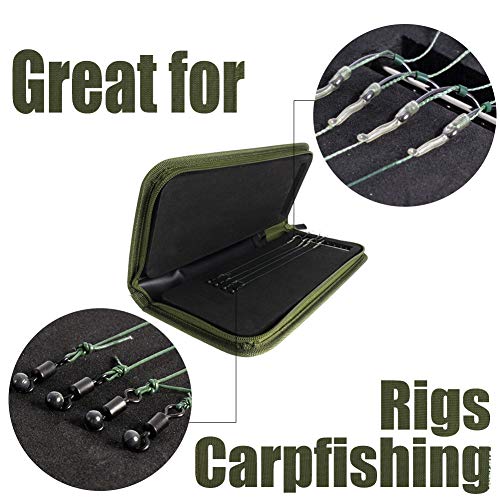 Carpfishing accesorios Cartera de aparejos de aparejos de pesca de carpa con pasadores para aparejos de pelo y cualquier otro aparejo